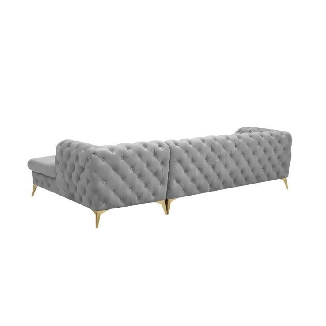 Regina LAF Sofa Chaise Sectional Gold | Light Gray by Roberto Grassie