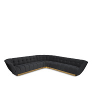 Vera Collection Sectional in gold & Black Modern elegant exclusive By Roberto Grassie