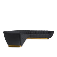 Vera Collection Sectional in gold & Black Modern elegant exclusive By Roberto Grassie