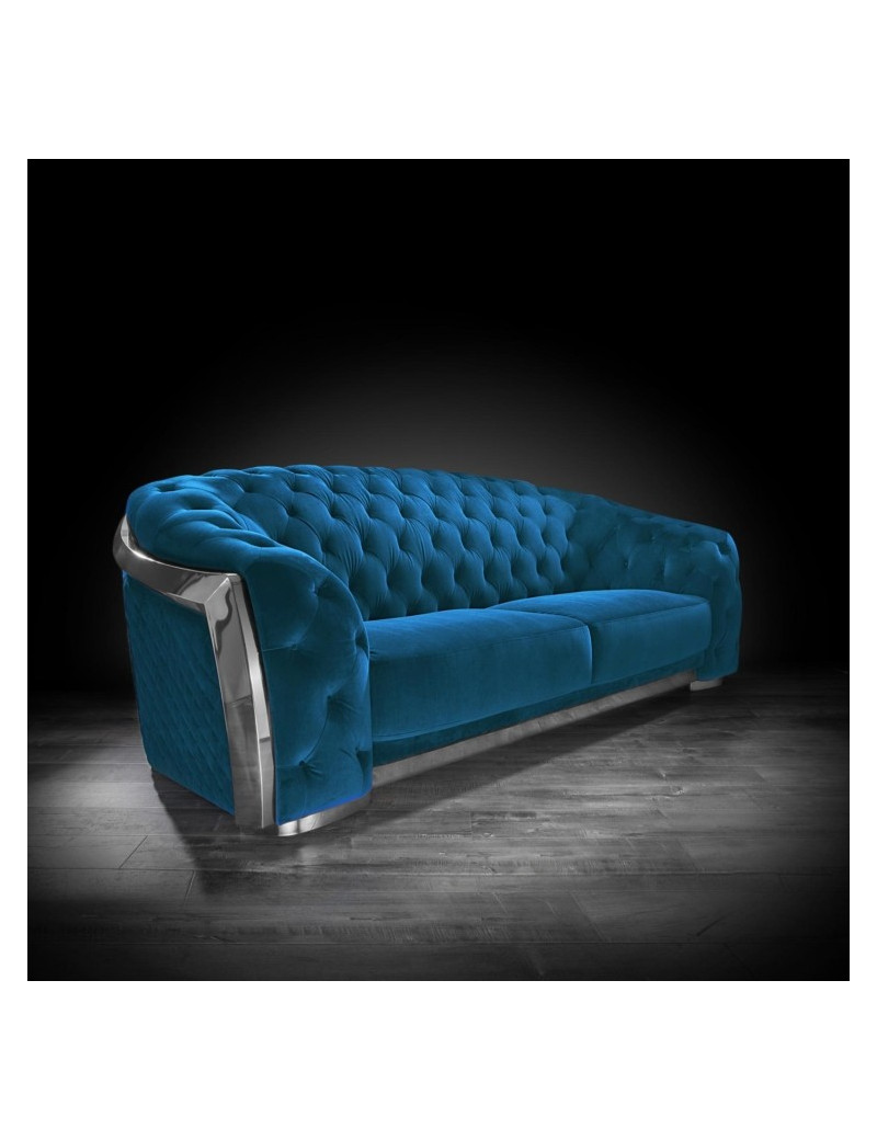 Massimo Silver & Blue 2 Pc Sofa Set  By Roberto Grassie