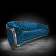 Massimo Silver & Blue 2 Pc Sofa Set  By Roberto Grassie