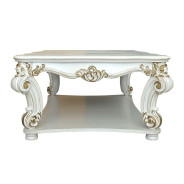 LV01327 Antique Pearl Finish Coffee Table Vendome Collection By Acme Furniture