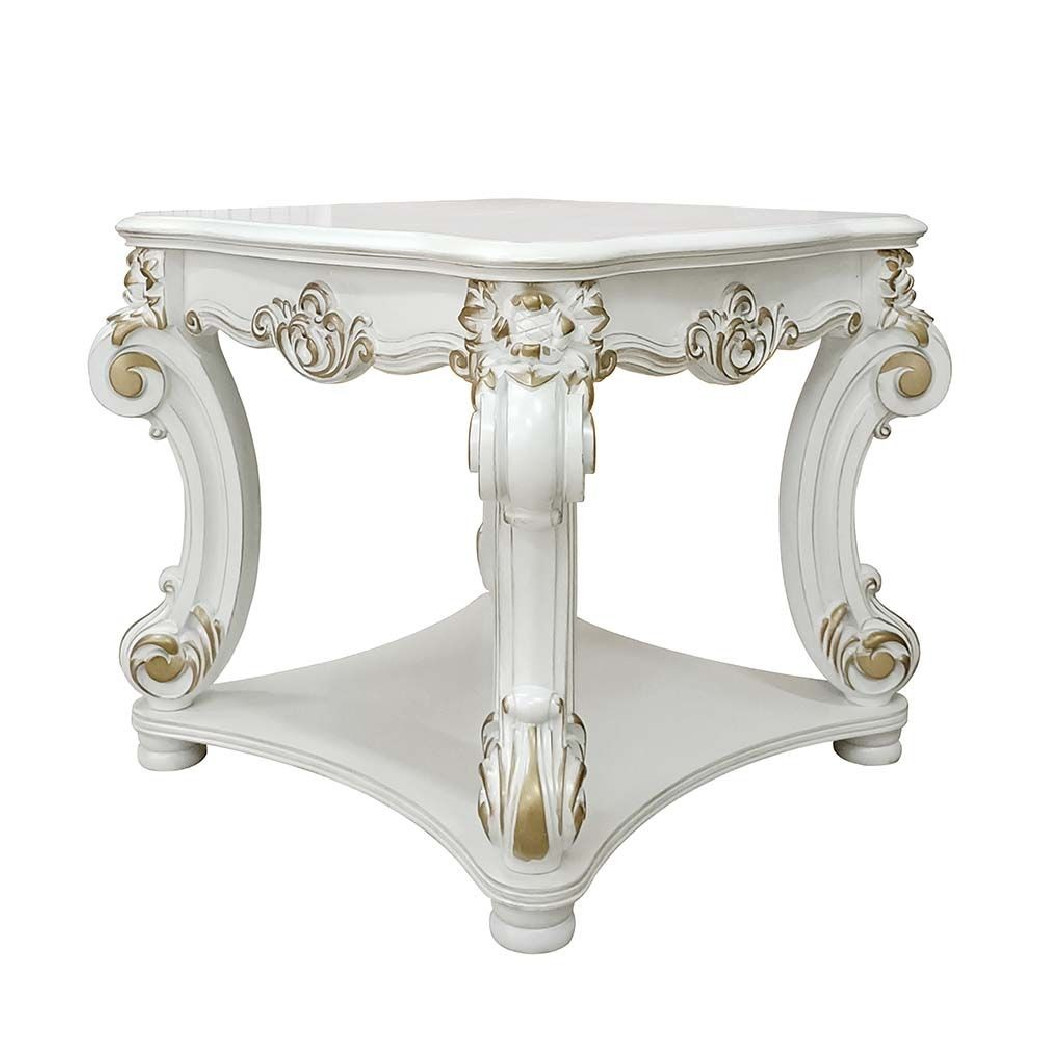 LV01327 Antique Pearl Finish Coffee Table Vendome Collection By Acme Furniture