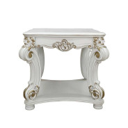 LV01327 Antique Pearl Finish Coffee Table Vendome Collection By Acme Furniture