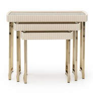 LFR-LSBN224-140 Nesting Tables Silken Matte Cream Lisbon Collection By Michael Amini