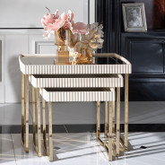 LFR-LSBN224-140 Nesting Tables Silken Matte Cream Lisbon Collection By Michael Amini