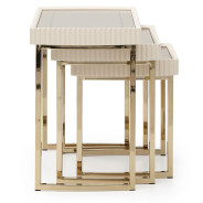 LFR-LSBN224-140 Nesting Tables Silken Matte Cream Lisbon Collection By Michael Amini