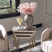 LFR-LSBN224-140 Nesting Tables Silken Matte Cream Lisbon Collection By Michael Amini