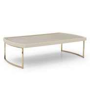 LFR-LSBN201-140 Cocktail Table Silken Matte Cream Lisbon Collection By Michael Amini