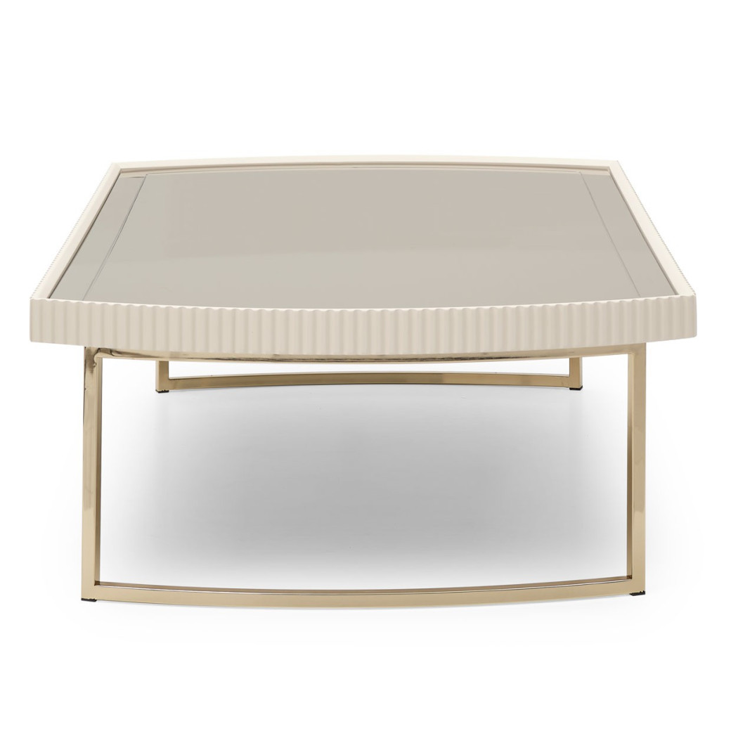 LFR-LSBN201-140 Cocktail Table Silken Matte Cream Lisbon Collection By Michael Amini