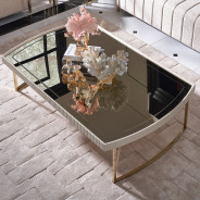 LFR-LSBN201-140 Cocktail Table Silken Matte Cream Lisbon Collection By Michael Amini