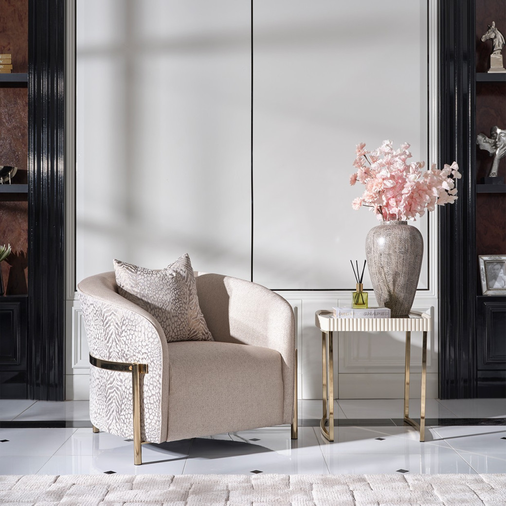 LFR-LSBN835-OPL-806 Chair Opal Gold Lisbon Collection By Michael Amini