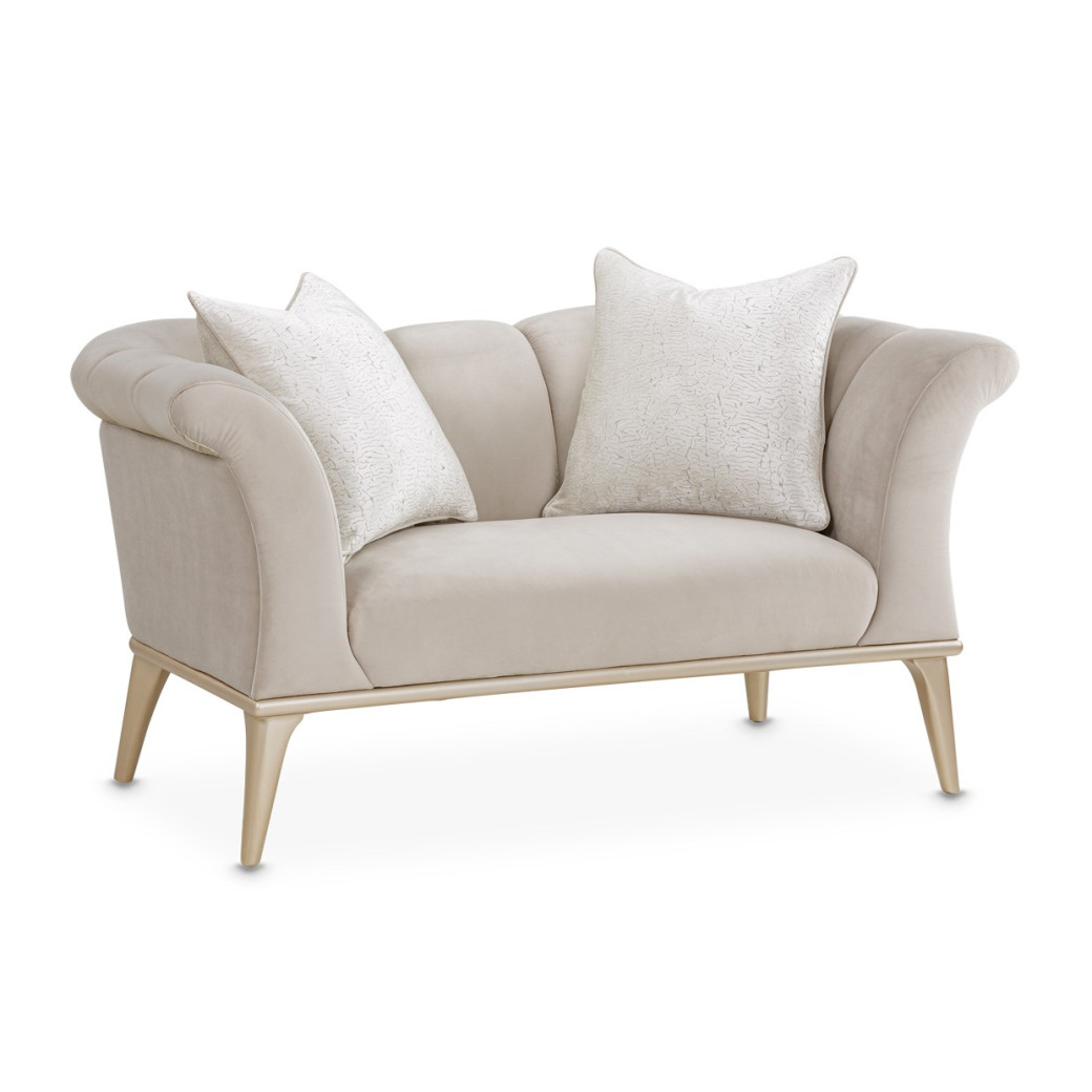 Chair 1/2 Porcini Medium Champagne Yvette Collection By Michael Amini LRU-YVTE838-PCI-136