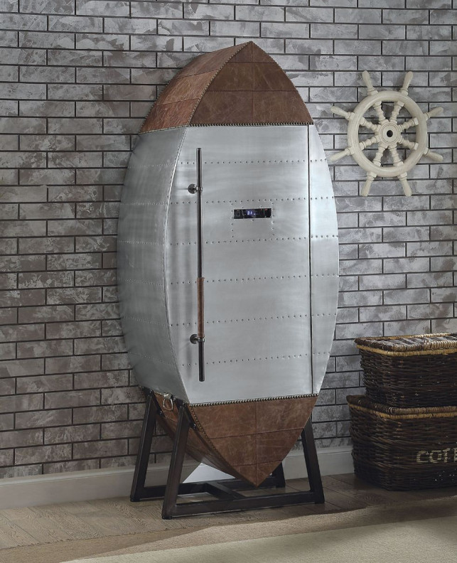 97195 Urban Industrial Chic  Wine Cooler Cabinet Brancaster Collection by Acme Furniture