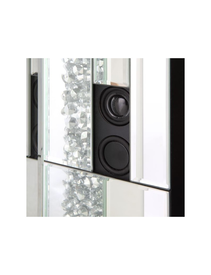 AC00518 Noralie Collection Mirrored & Faux Diamonds. LED  Fireplace By Acme Furniture