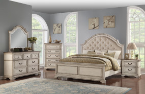 5Pc Queen Bedroom Set Anastacia Collection By New Classic Furniture.Antique Bisque Finish