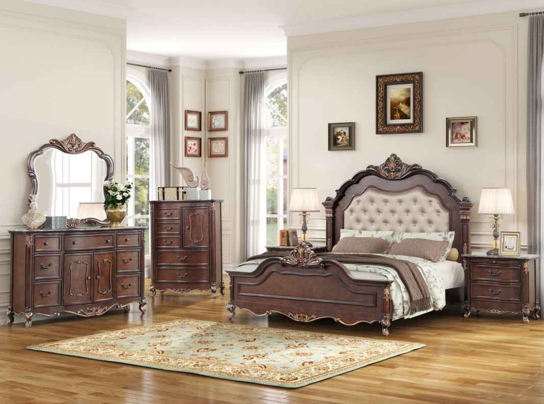Constantine Royal Classic Collection 5PC Queen Bedroom Set Cherry Finish by New Classic Furniture