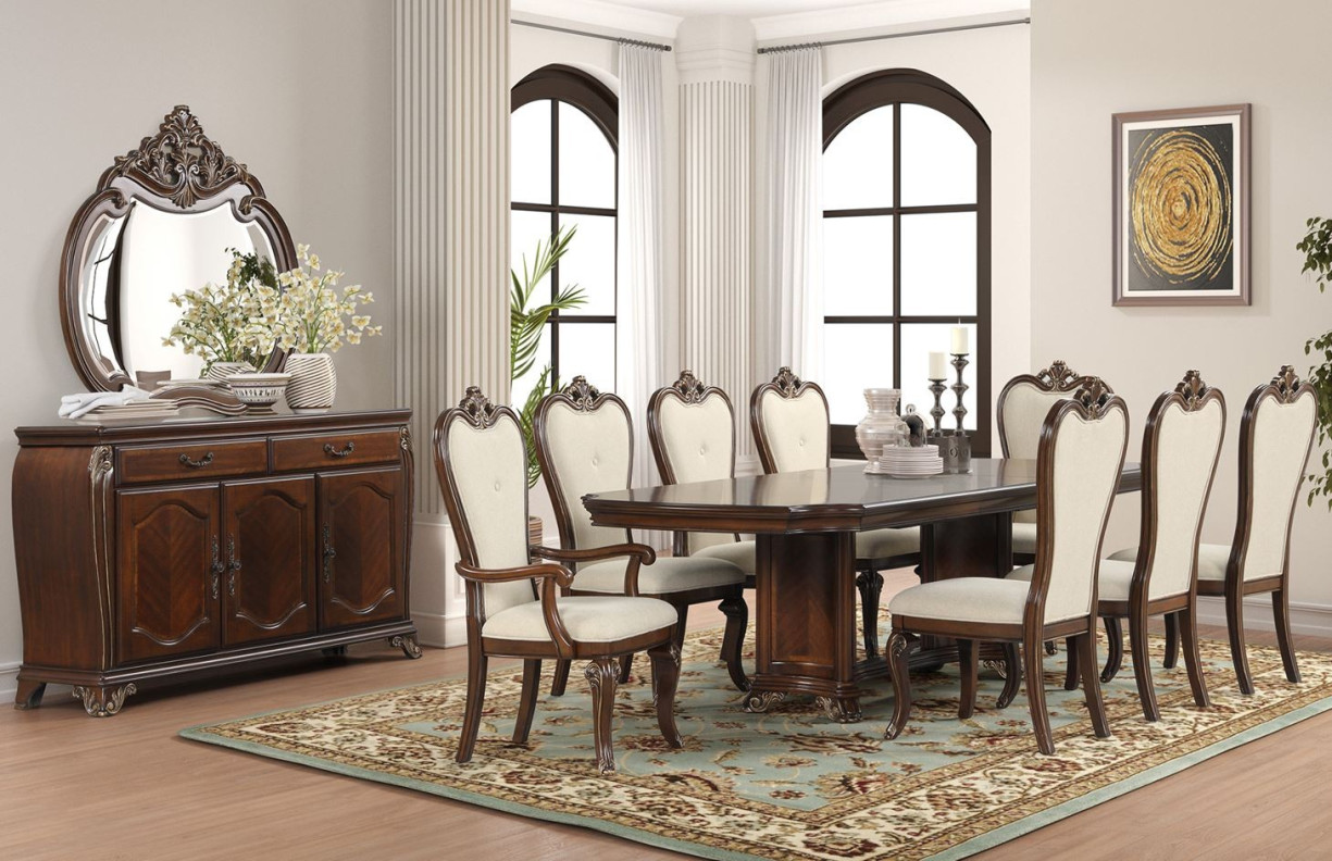 8Pc Dining Set Cherry Finish Dining Set Montecito Collection y New Classic Furniture