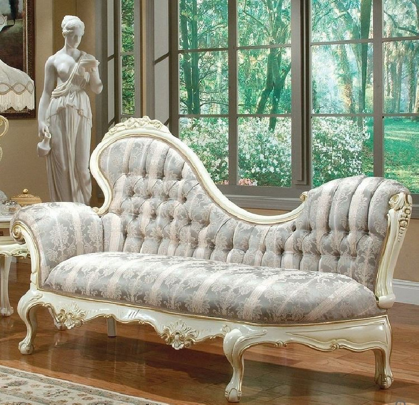 657AL Italian Jacquard Fabric- Left Chaise Lounge French Provincial Style By Polrey International Furnishing