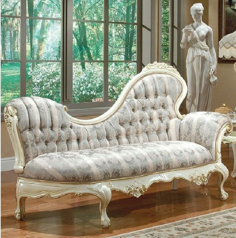 657AR Italian Jacquard Fabric- Right Chaise Lounge French Provincial Style By Polrey International Furnishing