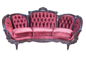 634A Italian Velvet Sofa & Loveseat - French Provincial Style Living Room By Polrey International Furnishing