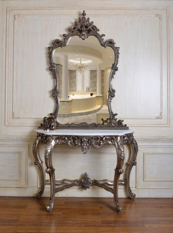 FON116 Luxury Silver Console Table By Infinity Import Furniture