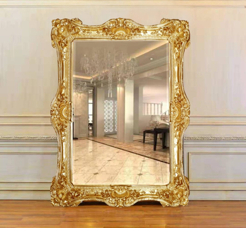 FON29201 Gold Patina Finish Luxury Mirror By Infinity Furniture Import