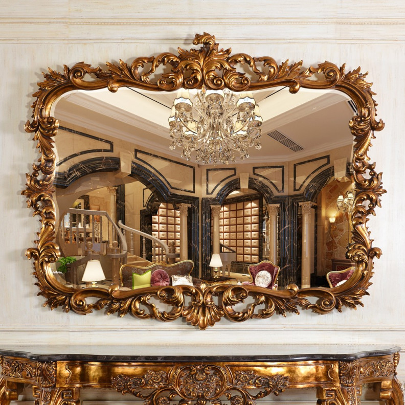 FON688 Antique Gold Finish Luxury Mirror by Infinity Furniture Import