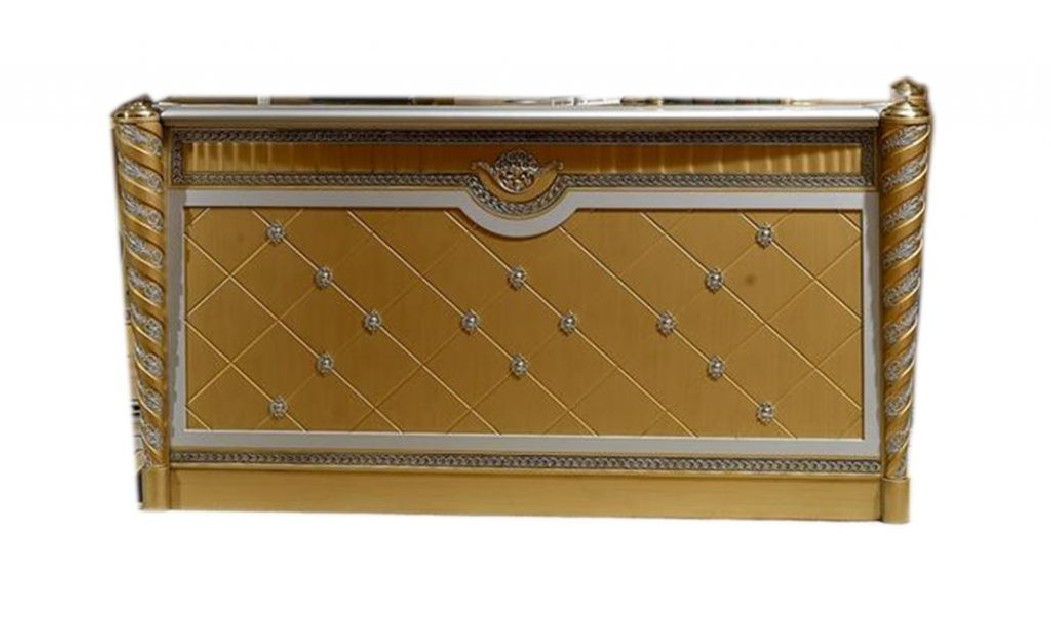 E16 Italian Luxury Gold Executive Desk | Infinity Furniture Import