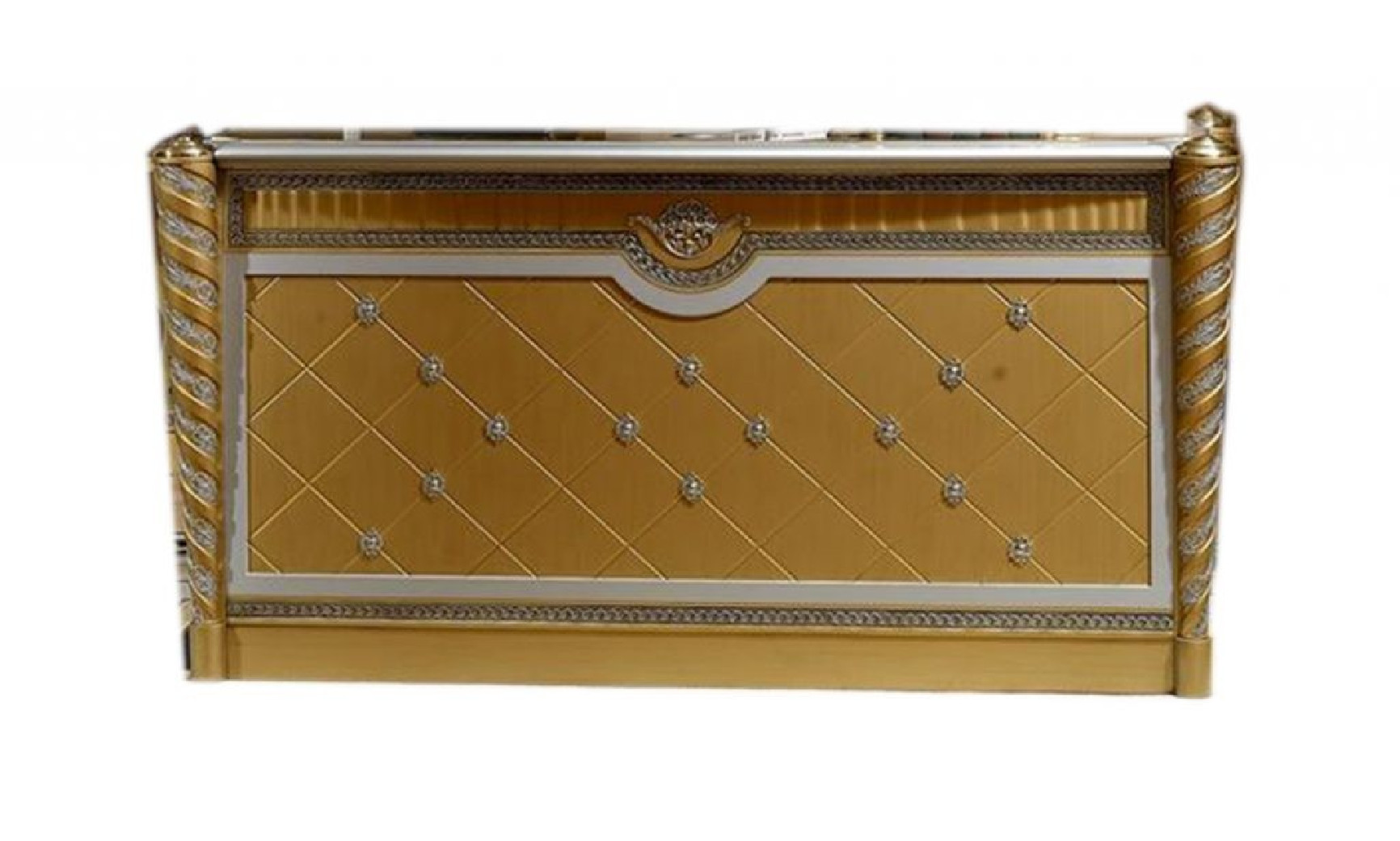 E16 Italian Luxury Gold Executive Desk | Infinity Furniture Import