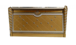 E16 Italian Luxury Gold Executive Desk | Infinity Furniture Import