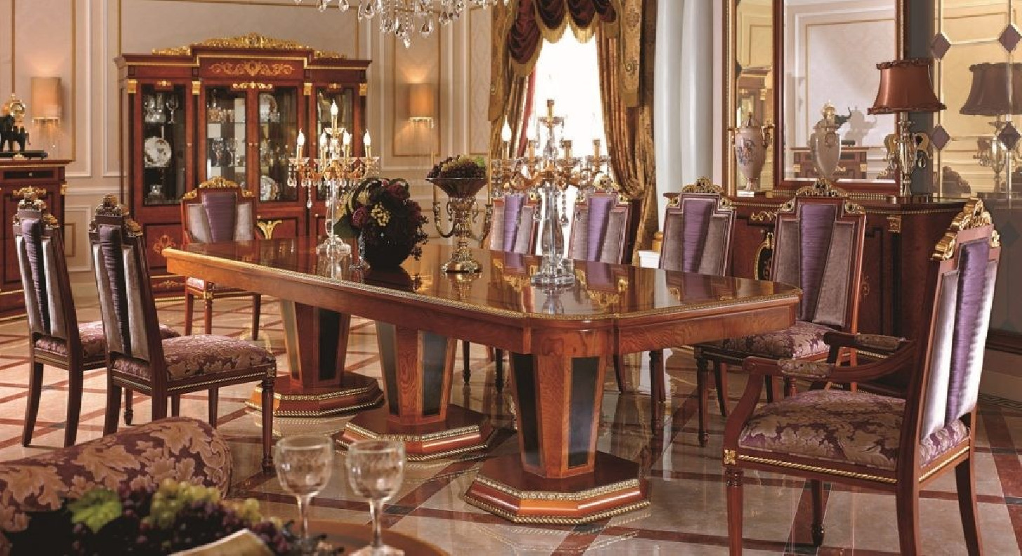 E38 Italian Luxury 7Pc Long Dining Table Set by Infinity Furniture Import