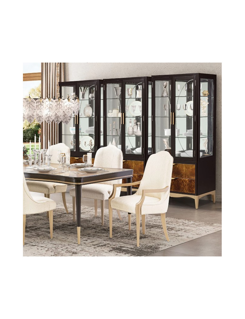 4 Leg Rectangular Dining Table Malibu Crest Crotch Mahogany Collection By Michael Amini.N9008000-410 4