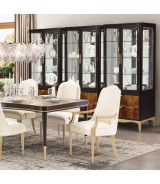 4 Leg Rectangular Dining Table Malibu Crest Crotch Mahogany Collection By Michael Amini.N9008000-410 4