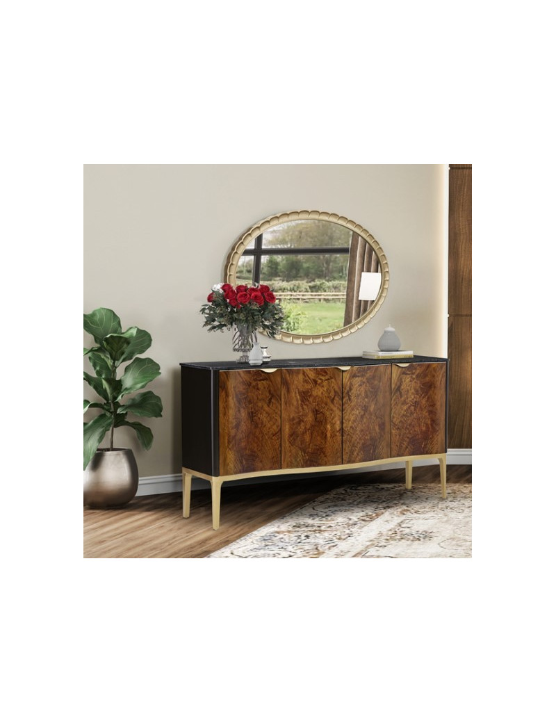 4 Leg Rectangular Dining Table Malibu Crest Crotch Mahogany Collection By Michael Amini.N9008000-410 4