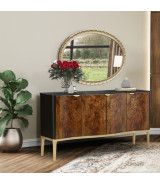 4 Leg Rectangular Dining Table Malibu Crest Crotch Mahogany Collection By Michael Amini.N9008000-410 4