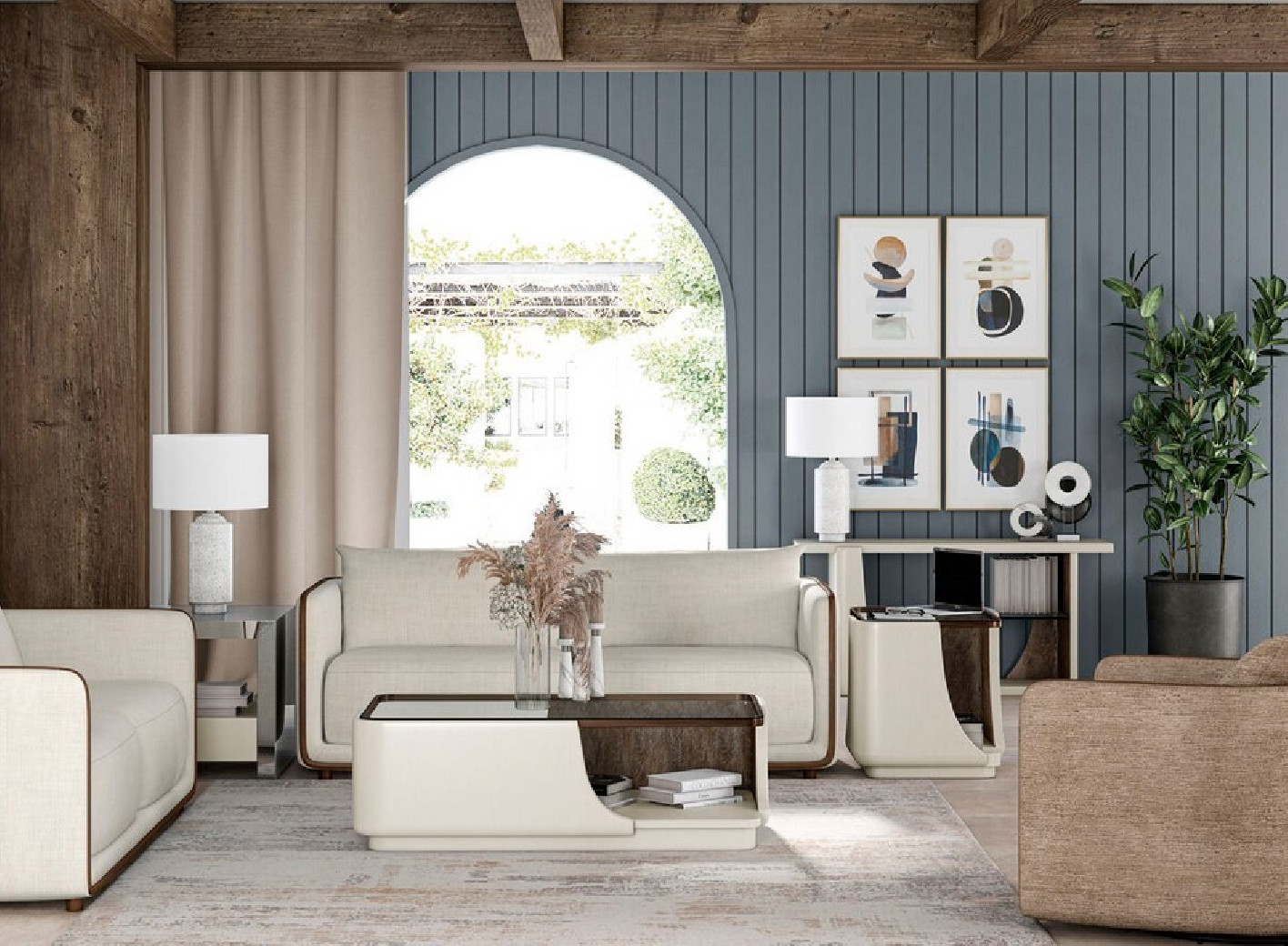 764501-5303 Sagrada Sofa C-Ivory Upholstered Sofa Collection by A.R.T. Furniture Collections