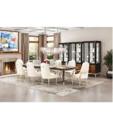 4 Leg Rectangular Dining Table Malibu Crest Crotch Mahogany Collection By Michael Amini.N9008000-410 4