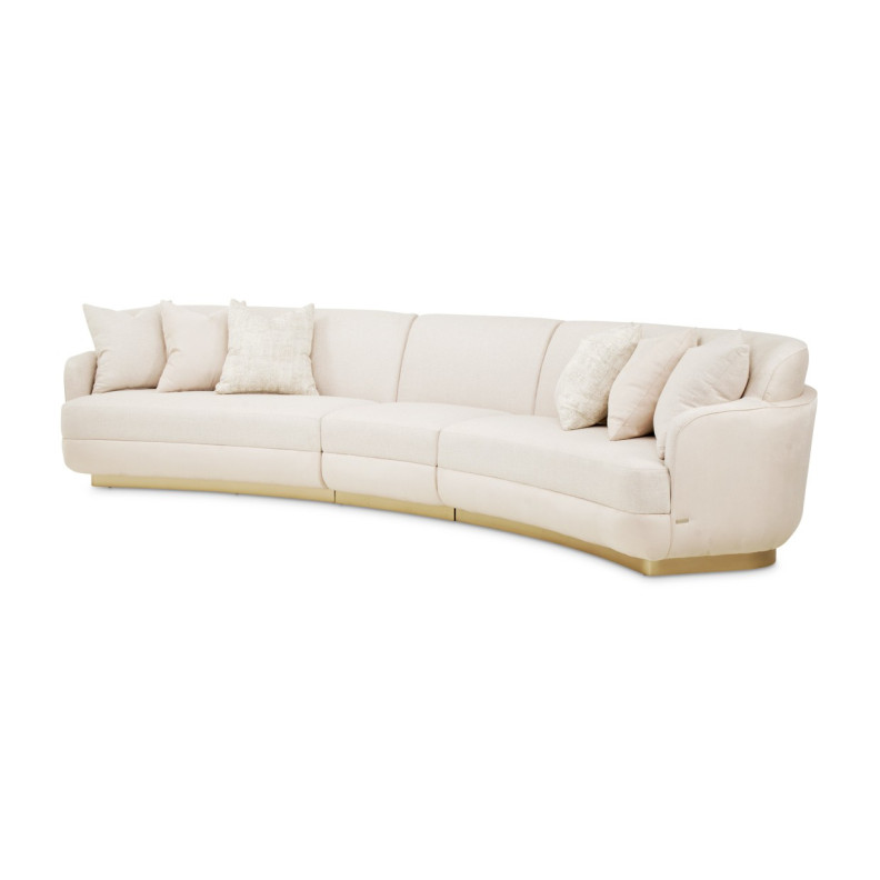 3 Pc Sectional moonlight color Aurora Collection By Michael Amini. LRU-AURA3PC-LIN-135