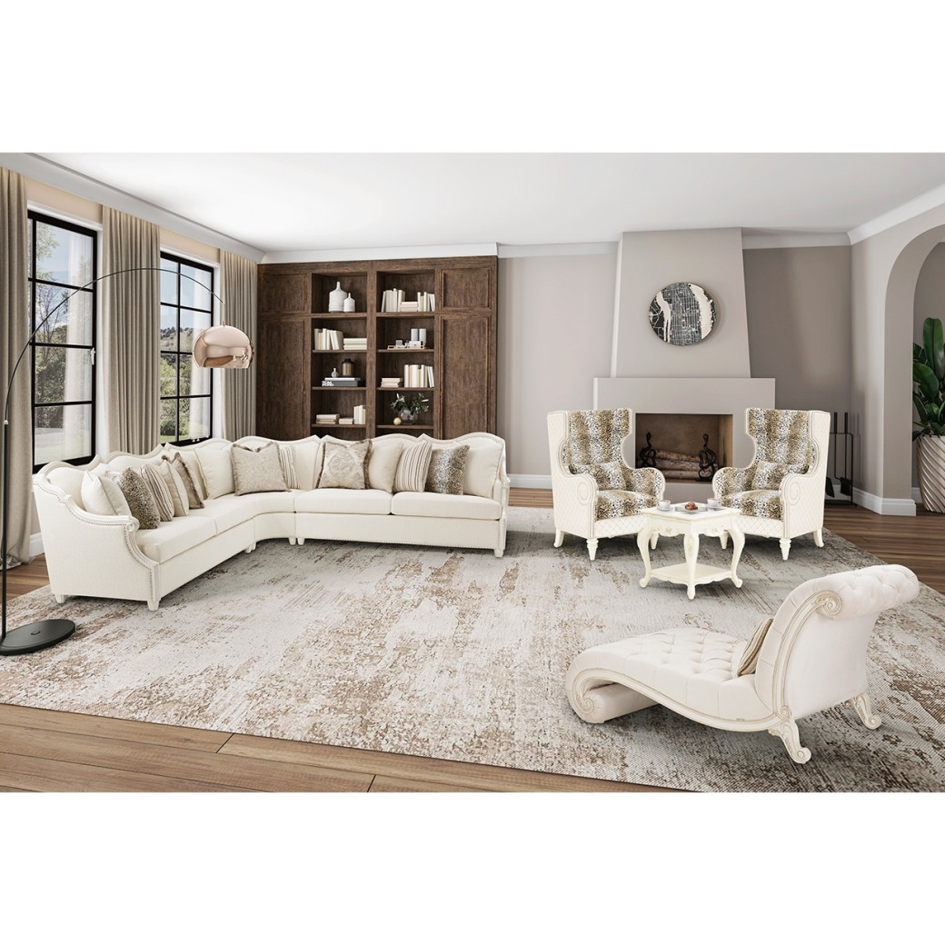 4Pc Sectional Chamberi Classic Pearl Collection by Michael Amini