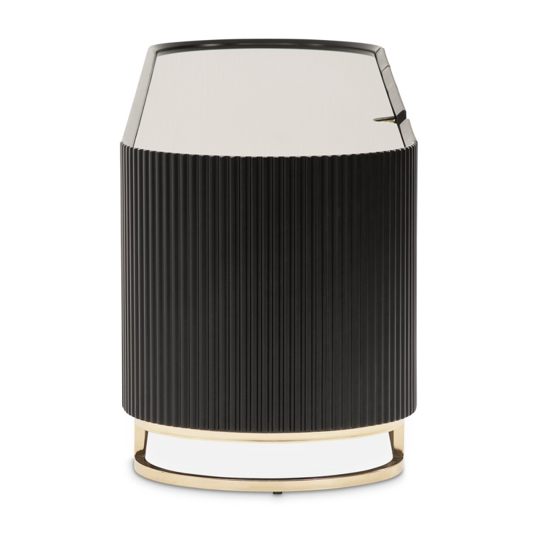 LFR-LSBN081-826 Media Cabinet Silken Matte Black Lisbon Collection By Michael Amini