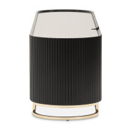 LFR-LSBN081-826 Media Cabinet Silken Matte Black Lisbon Collection By Michael Amini