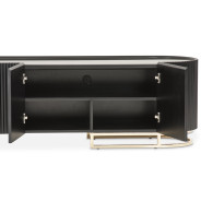 LFR-LSBN081-826 Media Cabinet Silken Matte Black Lisbon Collection By Michael Amini