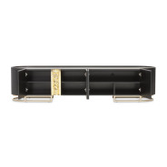 LFR-LSBN081-826 Media Cabinet Silken Matte Black Lisbon Collection By Michael Amini