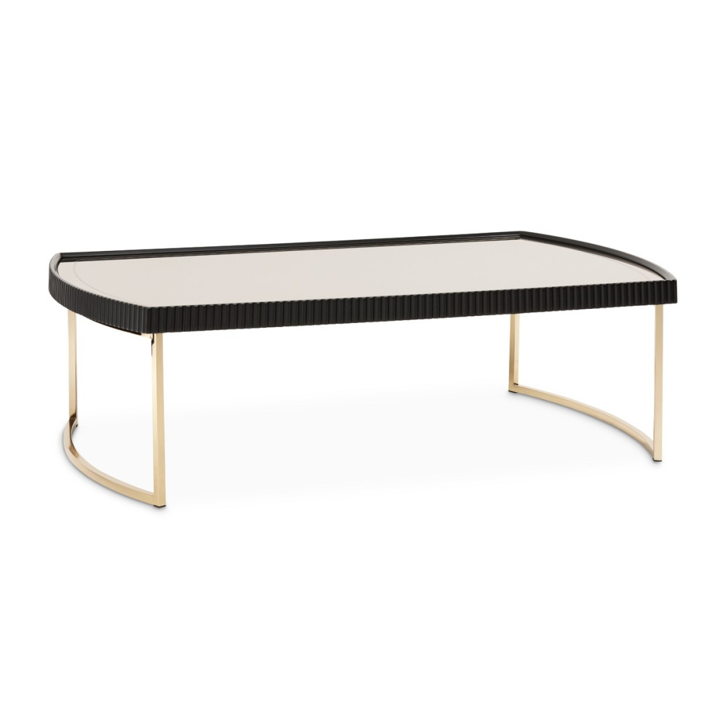 LFR-LSBN201-826 Cocktail Table Silken Matte Black Lisbon Collection By Michael Amini