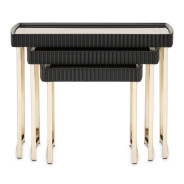 LFR-LSBN224-826 Nesting Tables Silken Matte Black Lisbon Collection By Michael Amini