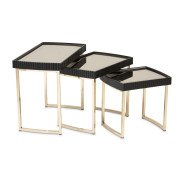 LFR-LSBN224-826 Nesting Tables Silken Matte Black Lisbon Collection By Michael Amini
