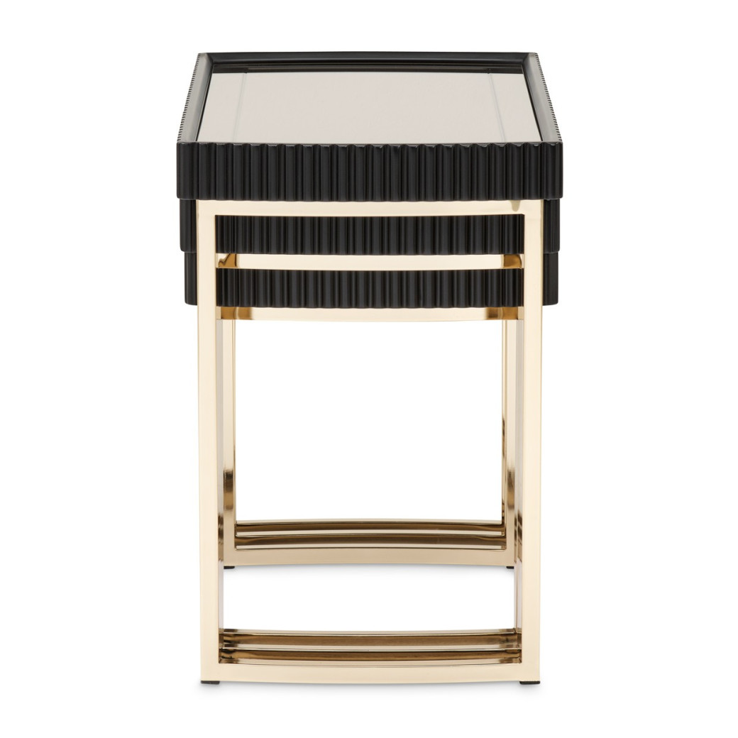 LFR-LSBN224-826 Nesting Tables Silken Matte Black Lisbon Collection By Michael Amini