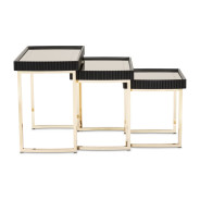 LFR-LSBN224-826 Nesting Tables Silken Matte Black Lisbon Collection By Michael Amini