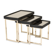 LFR-LSBN224-826 Nesting Tables Silken Matte Black Lisbon Collection By Michael Amini